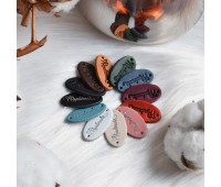 Бірка пришивна, овальна Handmade 3х1.5 натуральна шкіра P010
