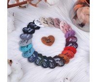 Бірка пришивна в формі сердця "HandMade" натуральна шкіра 3х3,5 см.
